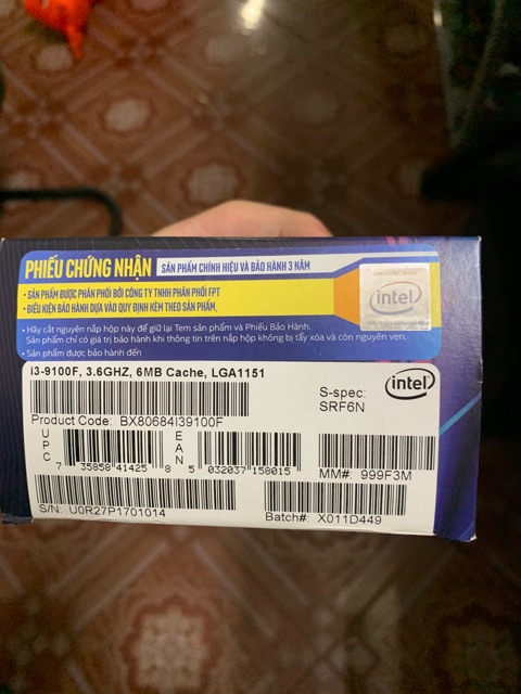 CPU chip core i3 9100f new box