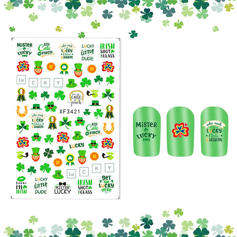 OCEANMAP Giấy Decal May Mắn 3D Dán Móng Nghệ Thuật