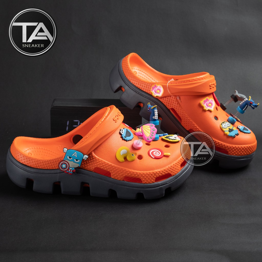 [Mã 153FASHIONSALE1 giảm 10K đơn 50K] Dép cá sấu, dép sục độn đế đi mưa tặng 12 jb và hộp