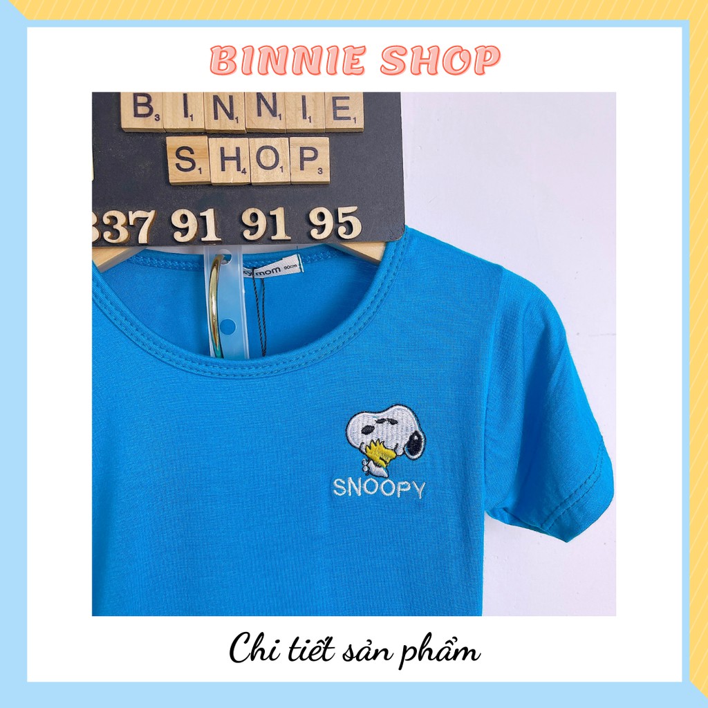 Bộ tay ngắn quần dài BINNIE SHOP Bộ Alibaba thêu hình Snoopy chất thun lạnh mềm, mát cho bé từ 8 đến 19kg - hàng VN