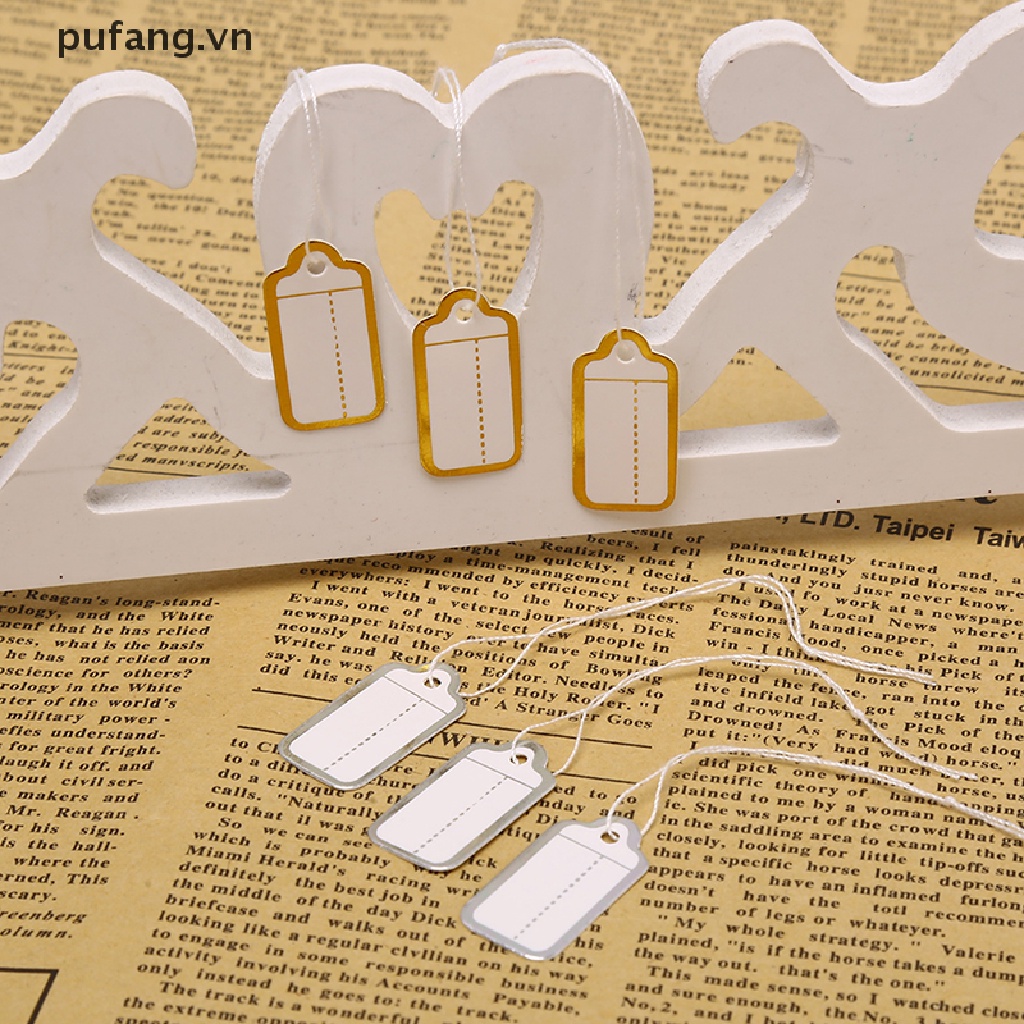 Bộ 200 Thẻ Tag Giấy Hình Chữ Nhật Dùng Ghi Giá Tiền Trang Sức