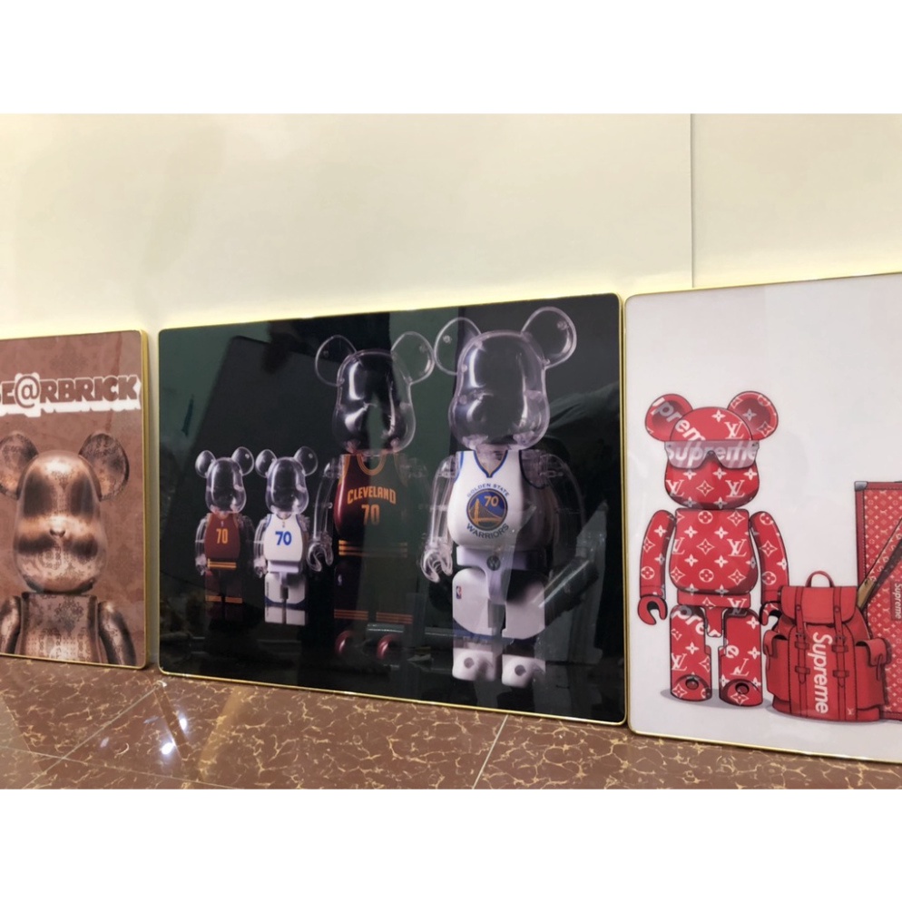 Tranh Treo Tường Gấu Bearbrick May Mắn Trang Trí Phòng Khách/ Phòng Ngủ/ Game Gaming làm quà tặng