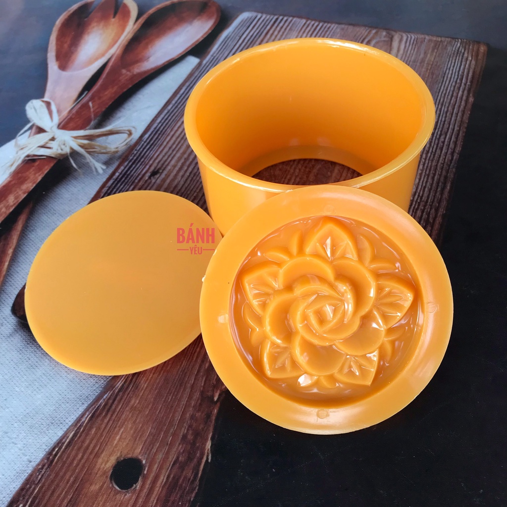 Khuôn Nhấn Xôi Tròn-Hoa Hồng 10cm Nhựa Vĩnh Trường - KH229
