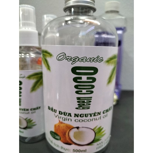 Organic Dầu dừa ép lạnh nguyên chất GREEN COCO 500ML