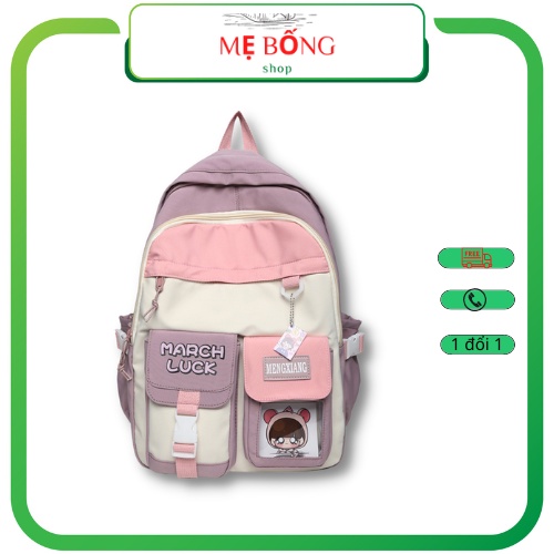 Balo đi học cho học sinh cấp 2 cấp 3 chất liệu vải dù chống thấm nước cao cấp, cặp sách nam nữ sinh đựng máy tính laptop