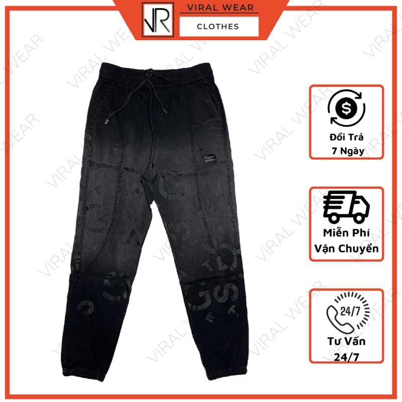 Quần Jean Nam Jogger Chất Bò Cao Cấp Viral Wear Màu Xám
