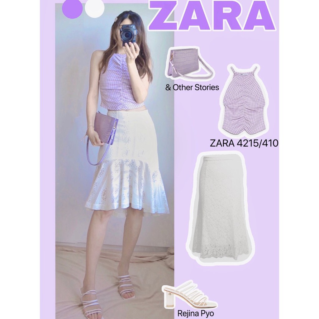 Bill Đức - Áo yếm Zara sale auth new tag cao cấp chính hãng caro tím đen hai dây 2 dây