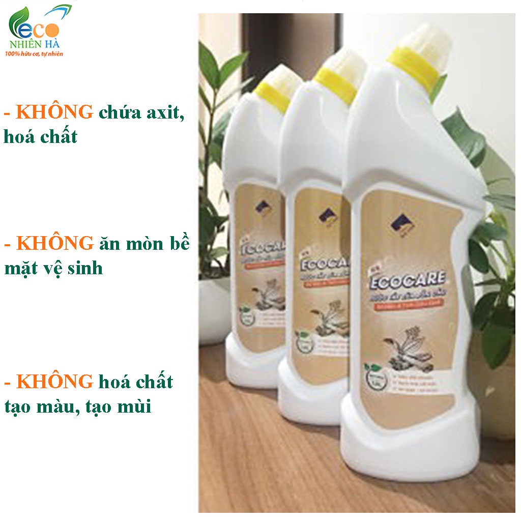 Nước tẩy bồn cầu ECOCARE 1L tinh dầu quế, tẩy rửa bồn cầu siêu diệt khuẩn, an toàn mẹ bầu