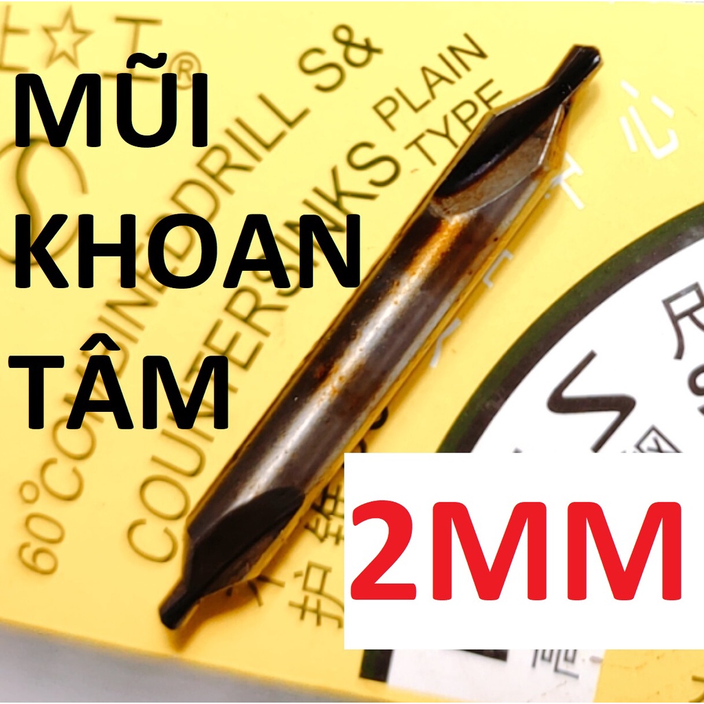 MŨI KHOAN TÂM 2mm, GÓC CÔN 60 ĐỘ