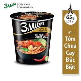 Mì ly 3 miền tôm chua cay/bò hầm rau thơm 65g
