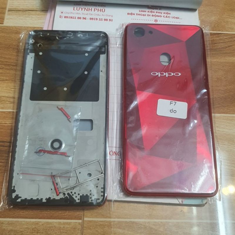 Vỏ oppo f7 có khay sim kính camera bao test