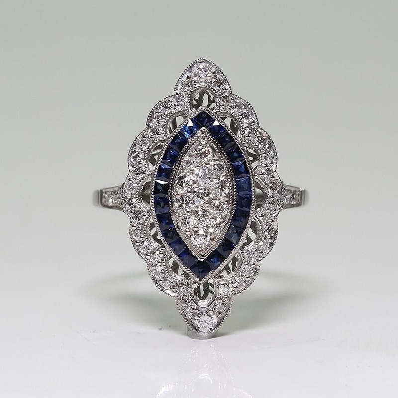 (Bán Chạy) Nhẫn Đính Đá Topaz Và Sapphire Mới