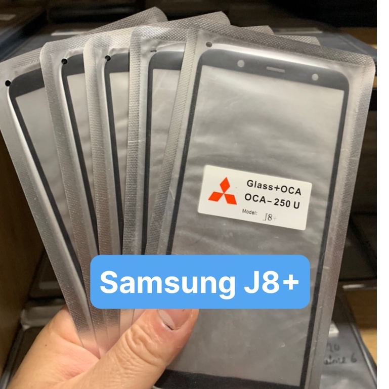 Kính ép liền keo điện thoại samsung J8+ / j810