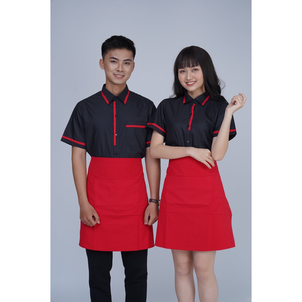 [Hàng loại 1] Tạp dề NGắn phục vụ Tạp dề phục vụ nhiều túi Tạp dề đồng phục Tạp dề nhân viên sẵn hàng TD-Nửa-D