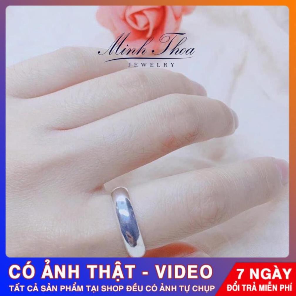 Nhẫn trơn nam nữ, nhẫn bạc nguyên chất dùng để đánh cảm tránh gió độc Tuấn Thoan JEWELRY