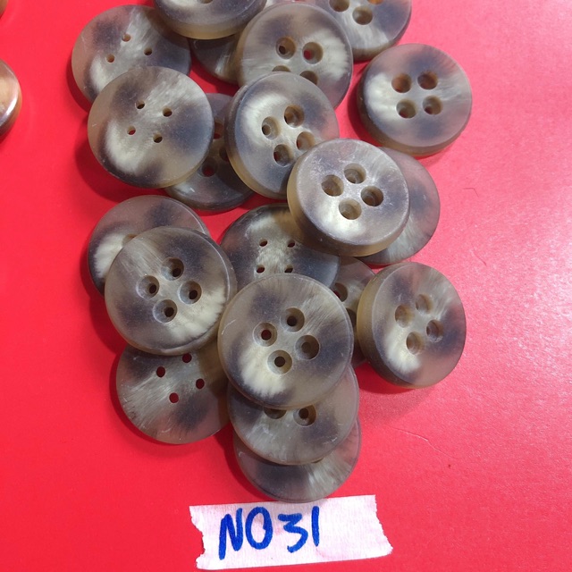 Combo 5 nút áo,khuy áo,cúc áo nâu vằng N028-N031