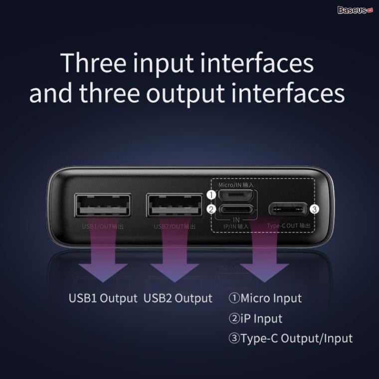 Sạc dự phòng 20000mah adaman metal digital display quick charge sạc nhanh 22.5w baseus bảo hành 12 tháng - SPK Official