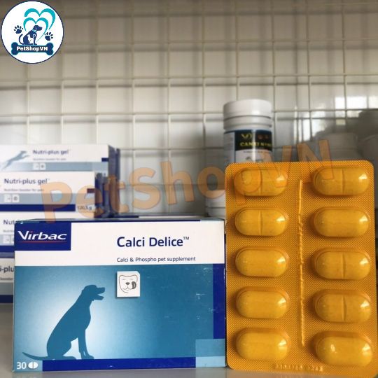 Canxi Cho Chó Mèo VIRBAC CALCI DELICE Hộp 30 Viên - Chính Hãng - Nhập Khẩu Pháp