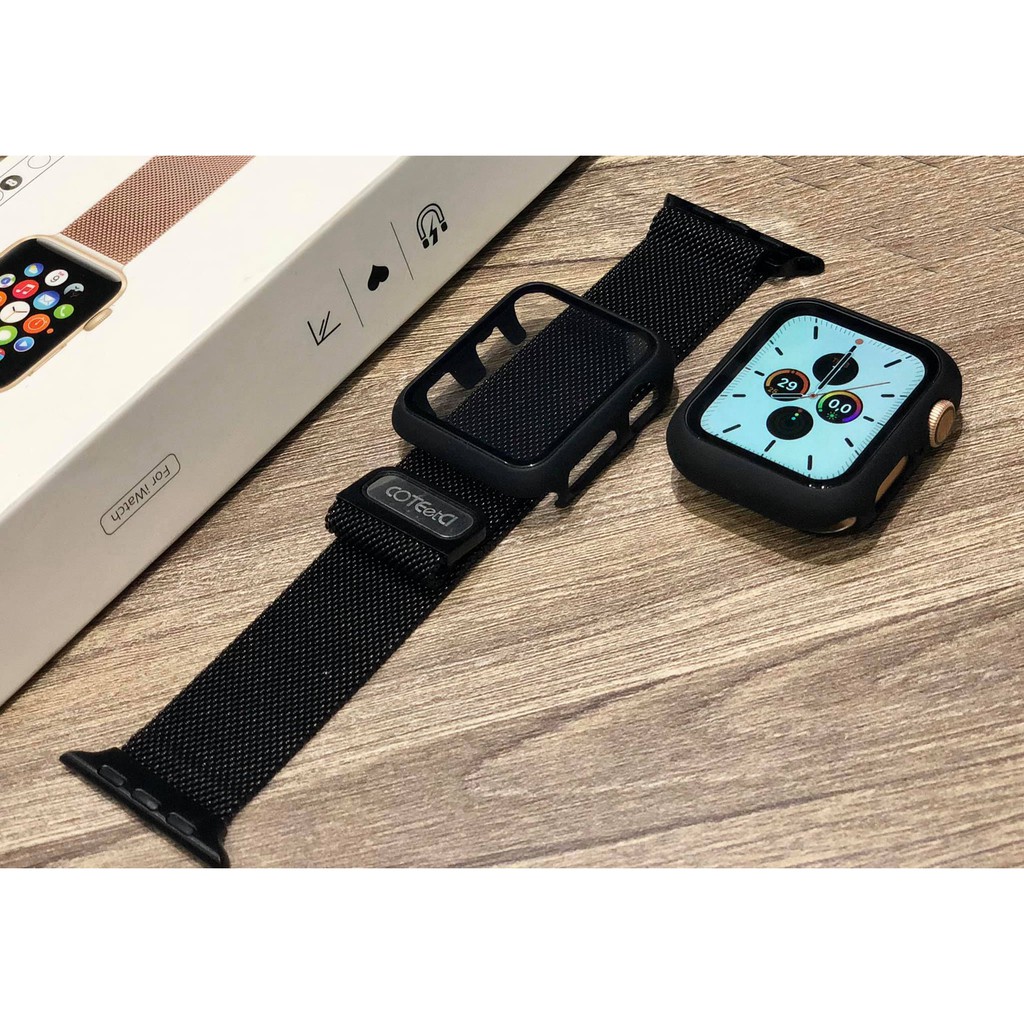 COMBO dây thép Coteetci và ốp liền kính cho Apple Watch đồng Hồ Thông Minh iWatch series 1/2/3/4/5/SE size 38/40/42/44