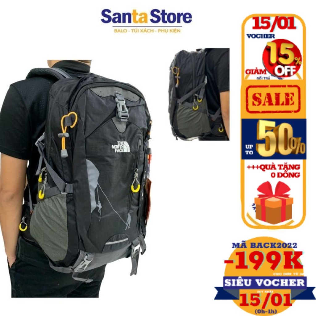 Balo The North Face 45L Ba lô nam nữ du lịch size lớn thời trang cao cấp kiểu dáng thể thao đi phượt leo núi SANTA STORE