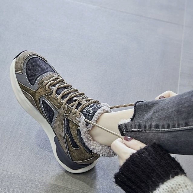 Giày đi tuyết của phụ nữ 2020 mùa đông mới cộng với cao cổ bằng vải cotton dày thể thao và giải trí tất cả các trận đấu