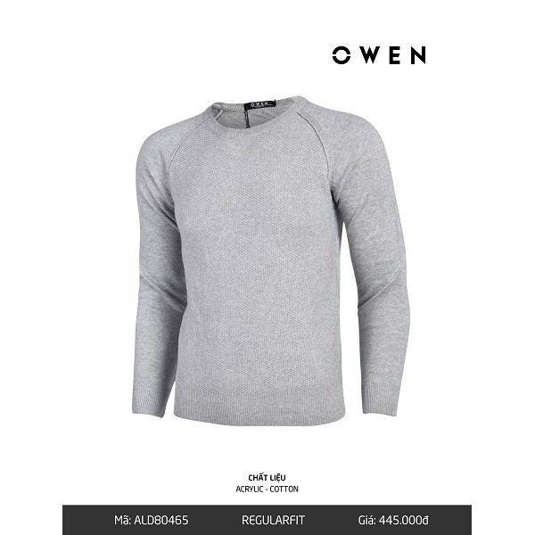 HOT 12.12 (Đủ Size) . OWEN - Áo len nam Owen cổ tròn màu xám ALD 80465 Cực Đẹp . . 002 👈 ⇤ :
