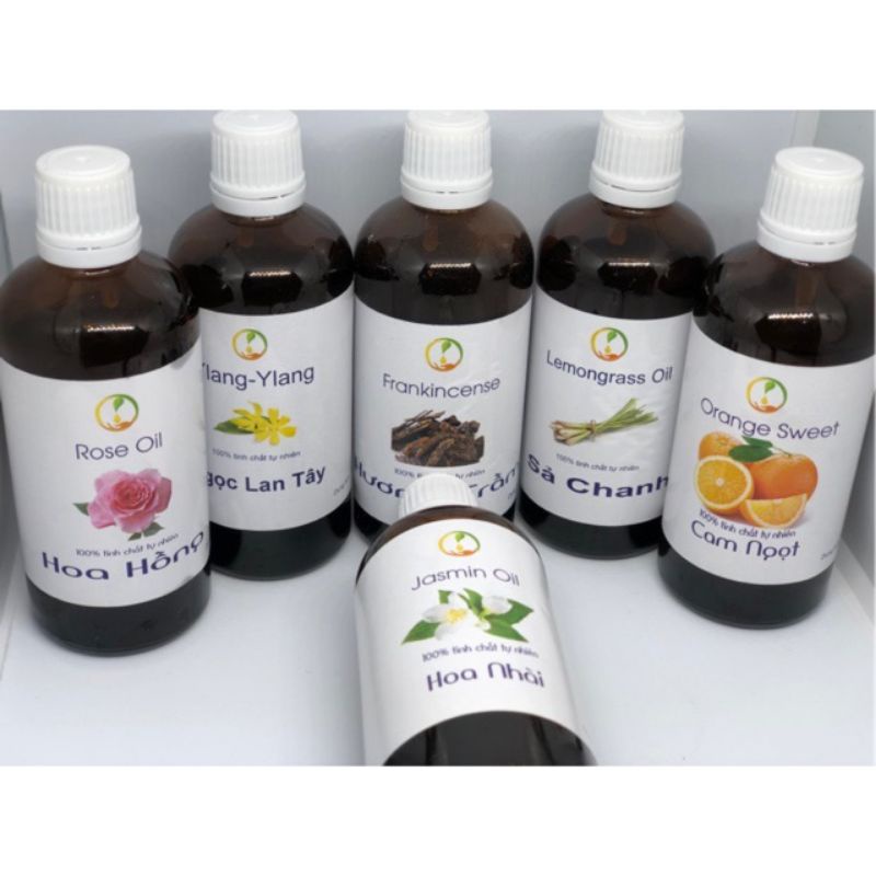 (Thiên Nhiên) Tinh Dầu Sả Chanh, Bạc Hà, Hoa Hồng, Quế Xông Phòng Spa Chai 100ml