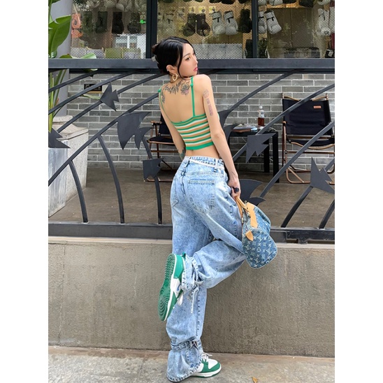 Áo hai dây dáng ôm phong cách Hàn Quốc thời trang mùa hè cho nữ