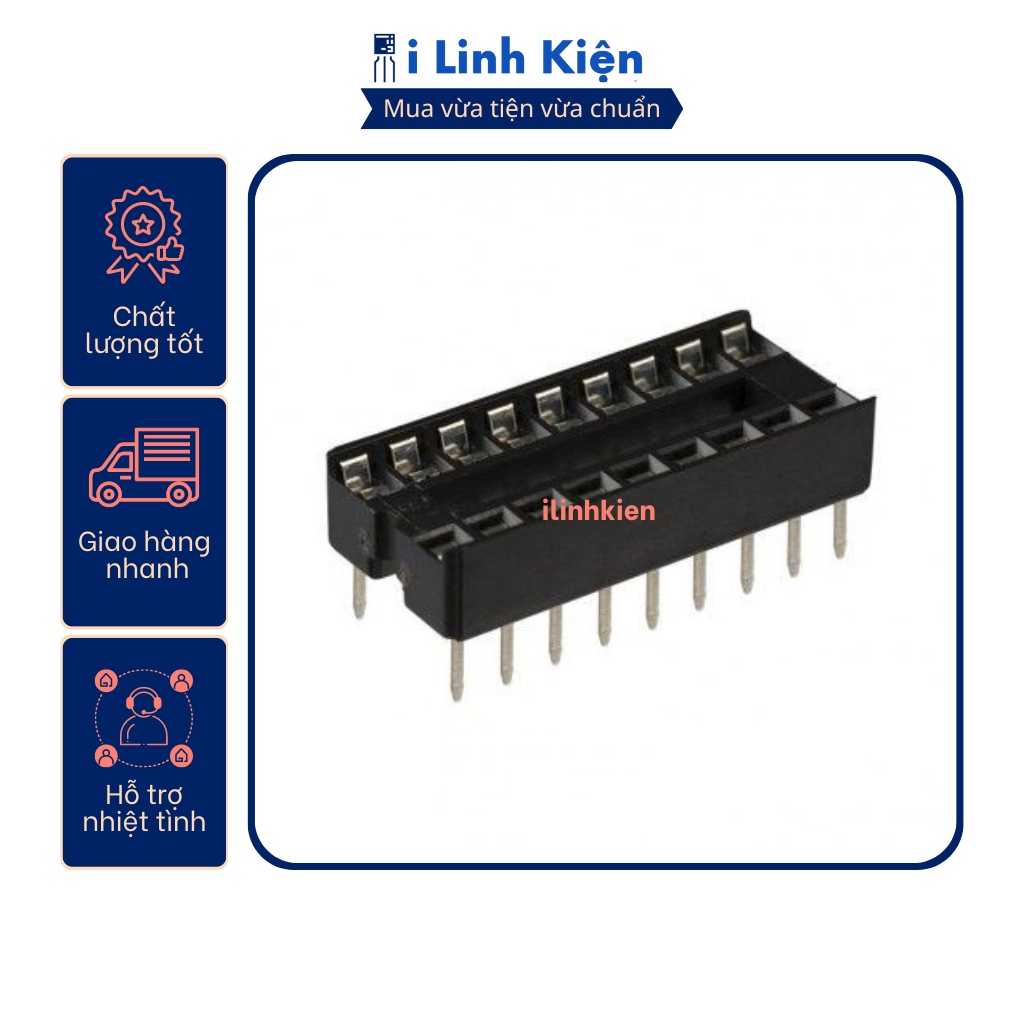 Đế IC 16 chân DIP-16 loại dẹp chân cắm