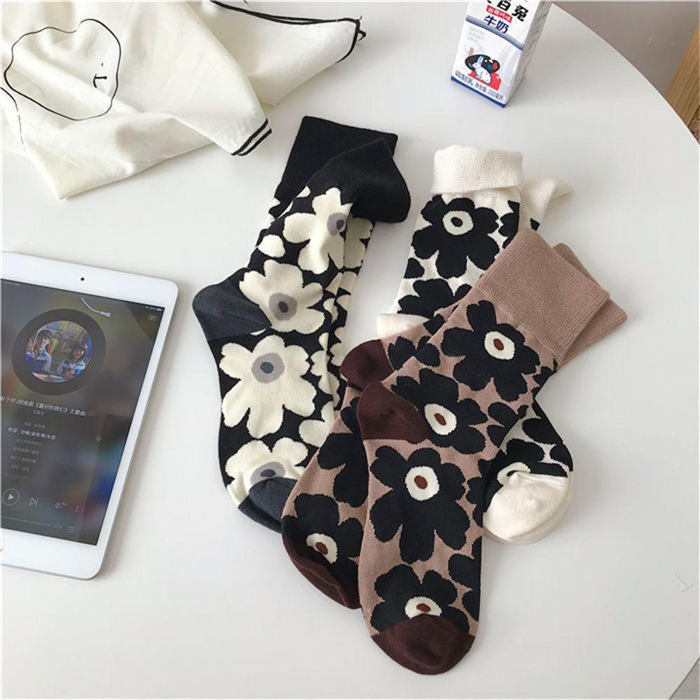 NIUYOU Vớ Cotton Dày Dặn Họa Tiết Hoa Thời Trang Xuân Thu Đông Ấm Áp Cho Bé Gái