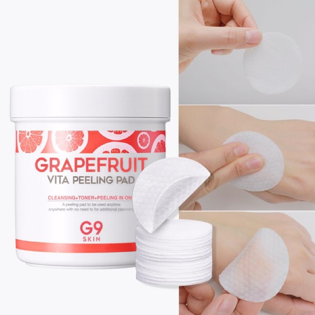 Bông Tẩy Tế Bào Chết Chứa Chiết Xuất Từ Bưởi G9SKIN Grapefruit Vita Peeling Pad