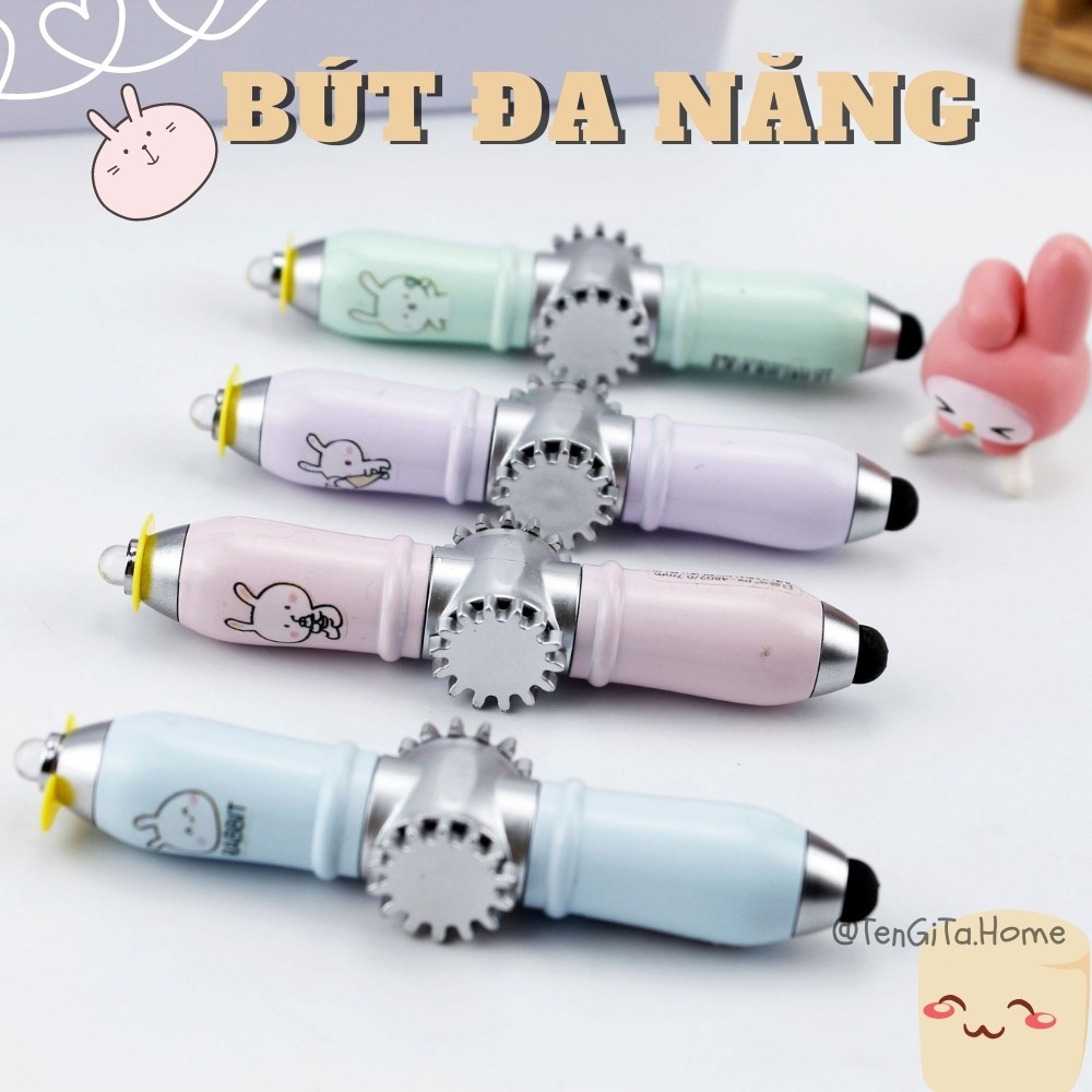 BÚT BI ĐA NĂNG HÌNH DÁNG DỄ THƯƠNG LÀM BÚT CẢM ỨNG, CON XOAY, ĐÈN PIN
