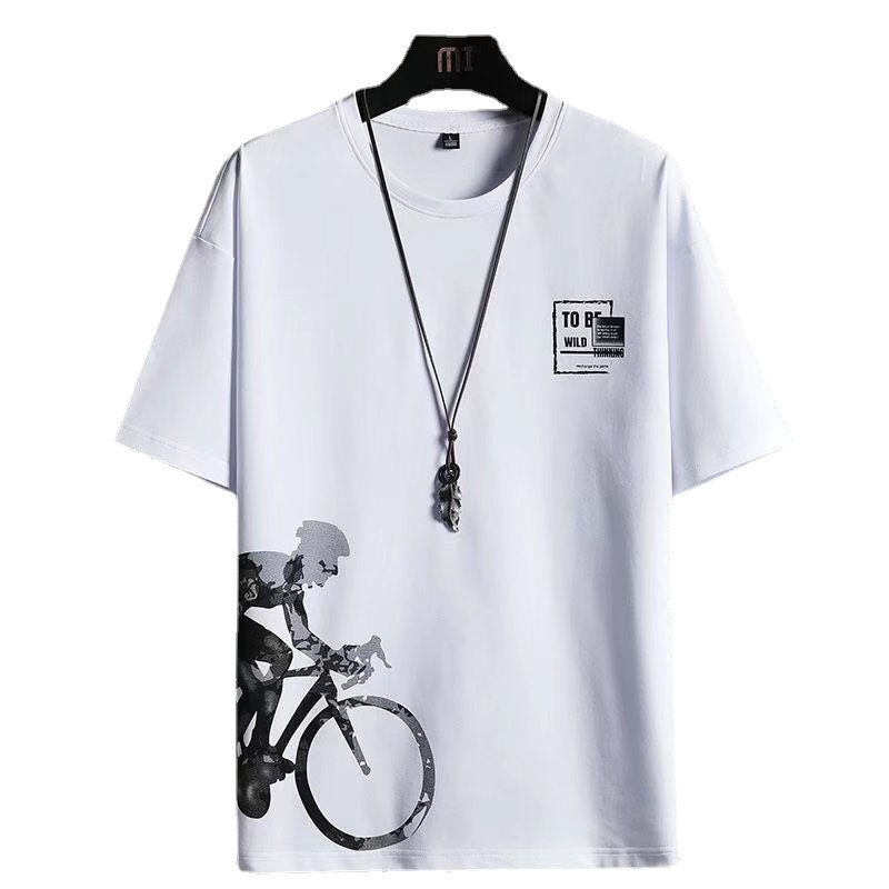 Set Đồ Thể Thao Hai Món Gồm Áo Thun Cổ Tròn Dáng Rộng In Họa Tiết Phong Cách Hàn Quốc Thời Trang Mùa Hè Cho Nam Size M-5XL