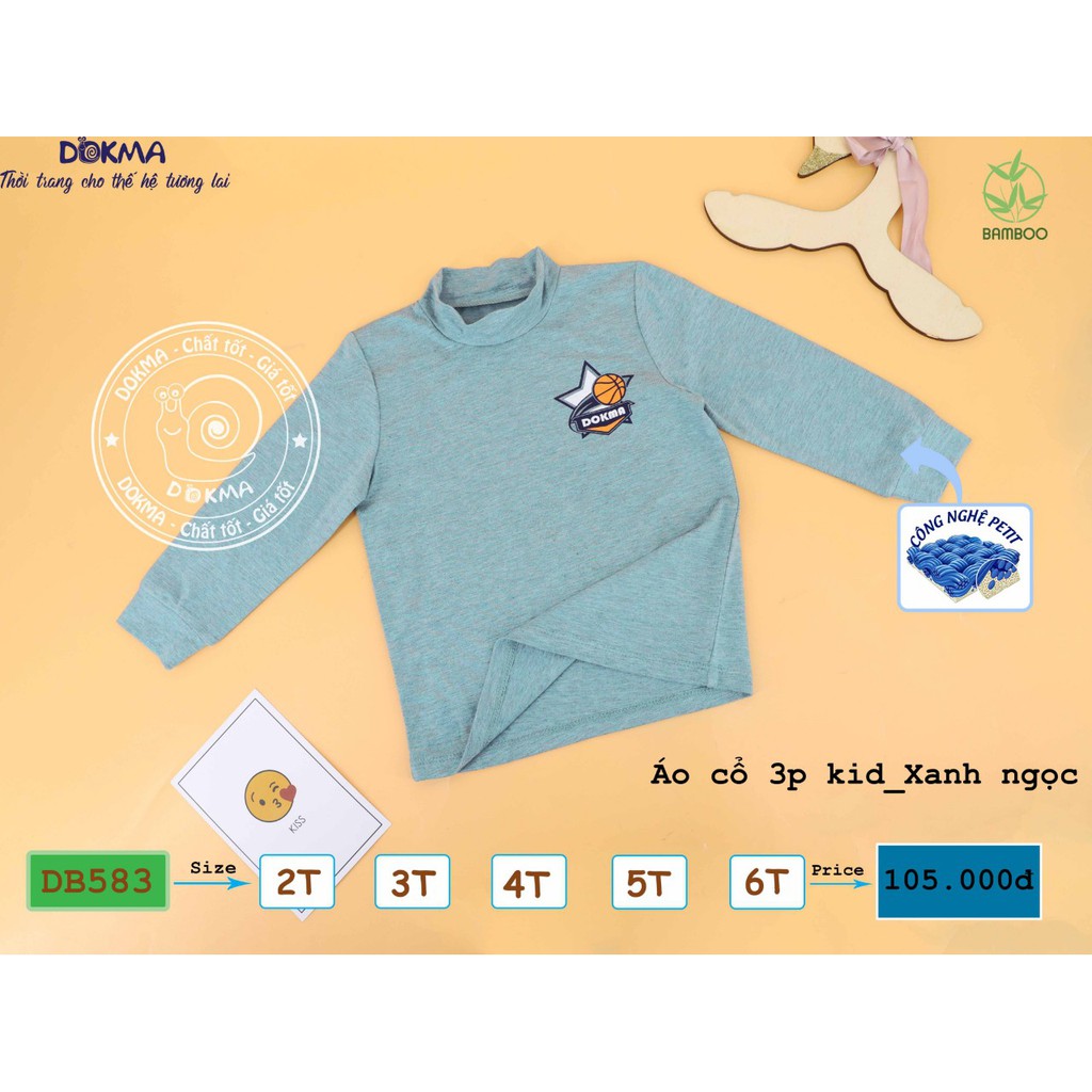 Dokma_ Áo giữ nhiệt cổ 3cm sợi tre siêu mềm bé trai, bé gái