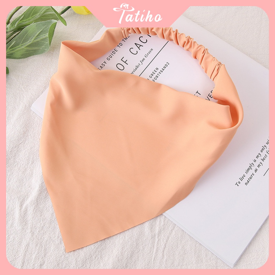 [Hàng Xịn, Giá Tốt]   Băng Đô Turban Unisex Vải Lụa Họa Tiết Trơn  Phong Cách Hàn Quốc Đơn Giản Hottrend - Mã BD009