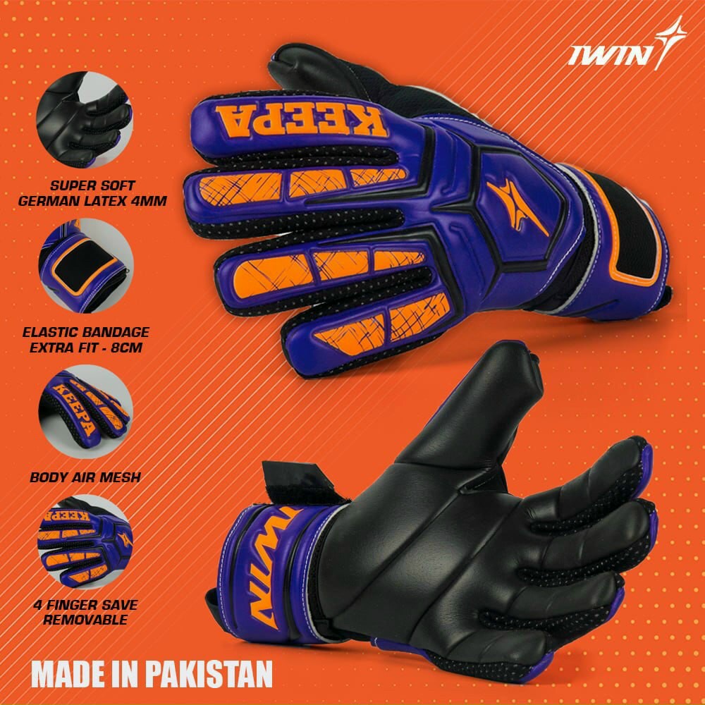 Găng tay thủ môn iWin Pro GK02 CHÍNH HÃNG - Bao Tay thủ môn có xương ( Tháo lắp được )