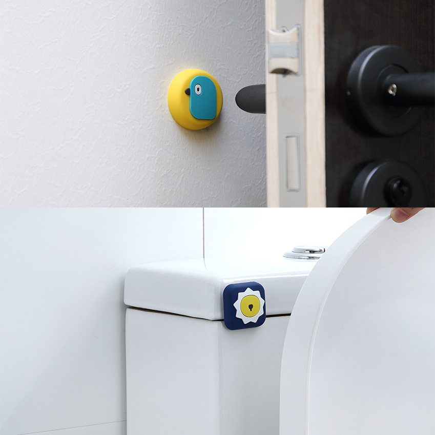 SUPO Depot ✨Door Knob Handle Protector Bumper Wall Fender Furniture Cushion Anti Collision Pad Mute Noise Prevent Pinch Thick Silicone Cartoon Design