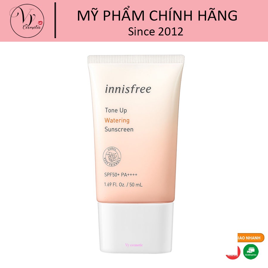 Kem chống nắng nâng tông da Innisfree Tone Up Watering Sunscreen SPF 50+ PA++++ 50mL