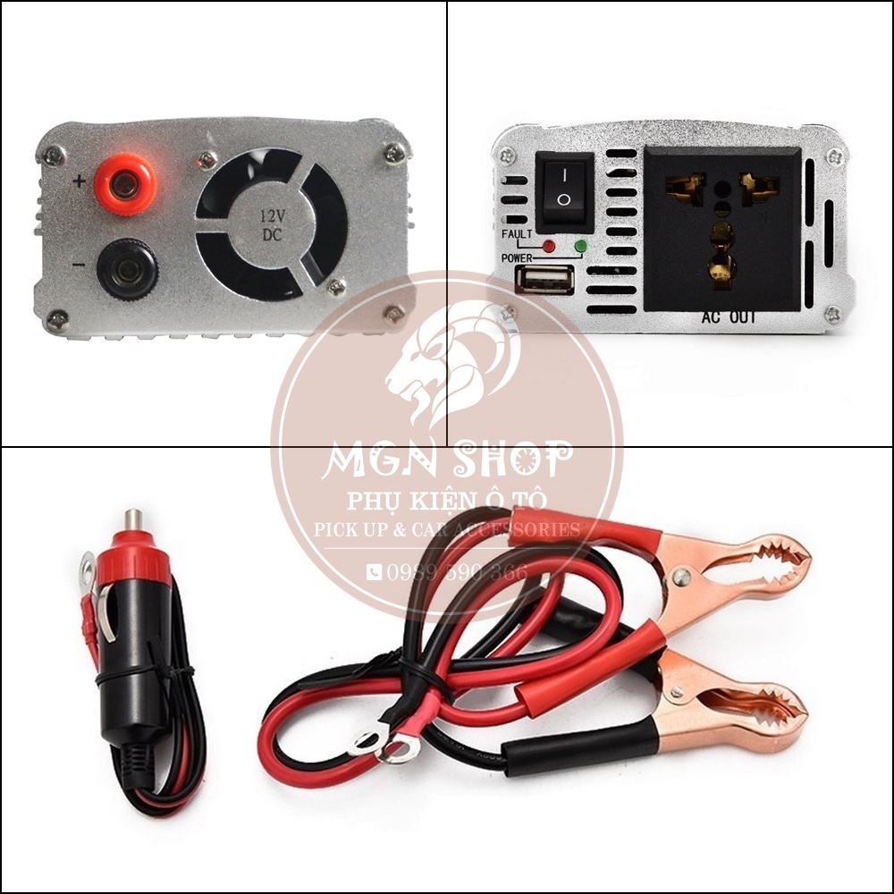 [Bộ biến tần chuyển đổi dòng điện] [DC 12V to AC 220V] [500W] ô tô
