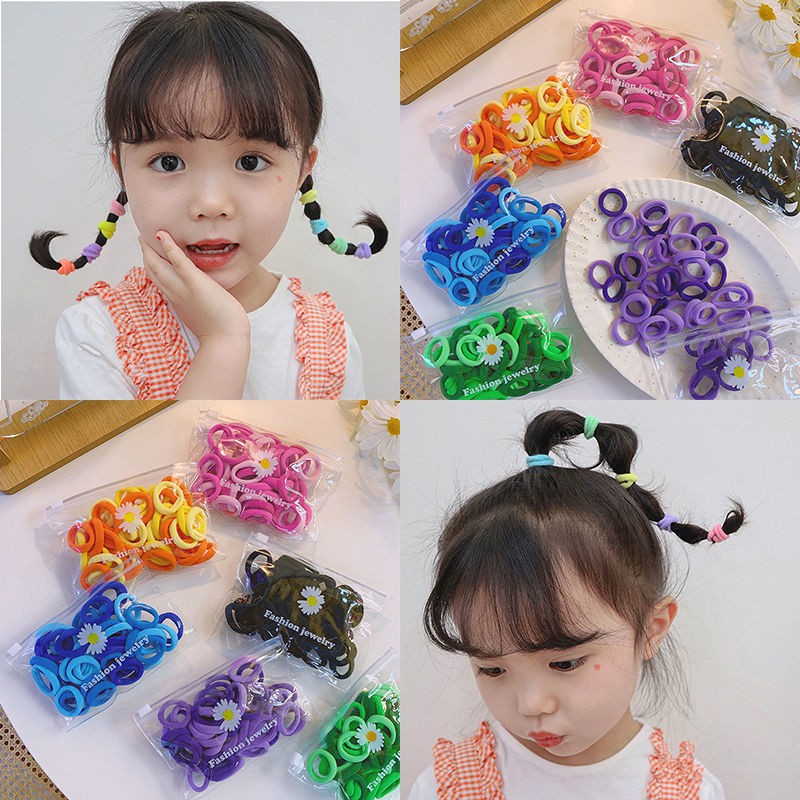 Set 50 dây buộc tóc cho nhiều mẫu bé gái