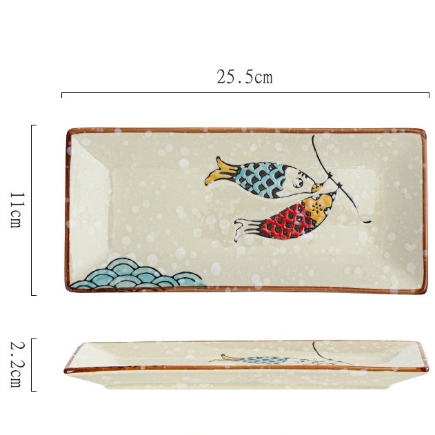 Đĩa chữ nhật, đĩa ăn sushi dùng cho nhà hàng, gia đình