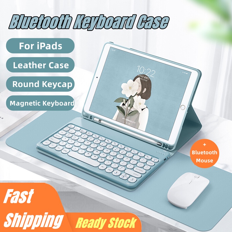 Bao Da Bảo Vệ Bàn Phím Máy Tính Bảng Có Nam Châm Và Ngăn Đựng Bút Cho iPad Buetooth iPad 10.2'' iPad 7th/8th/9th Gen 10.9'' Air4/Air5 Pro11