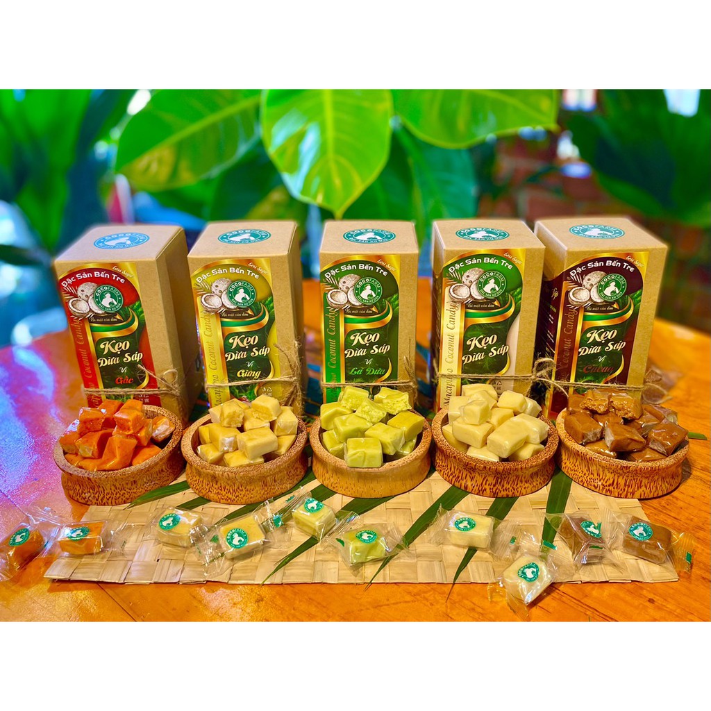 COMBO 5 hộp kẹo dừa sáp ngũ vị ít đường Cocofarm