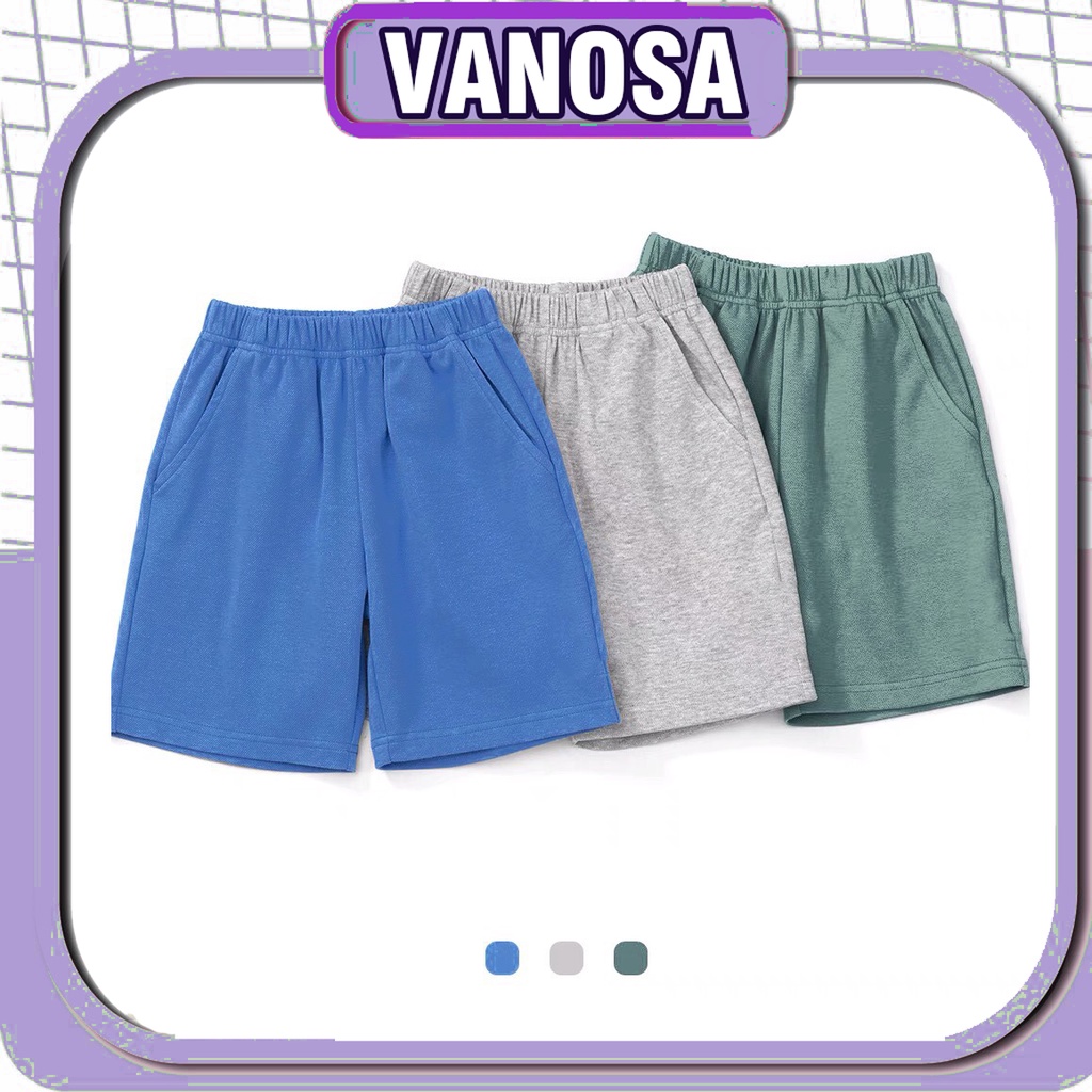 Quần đùi cotton bé trai VANOSA size đại cho bé từ 2 đến 10 tuổi có túi Q2