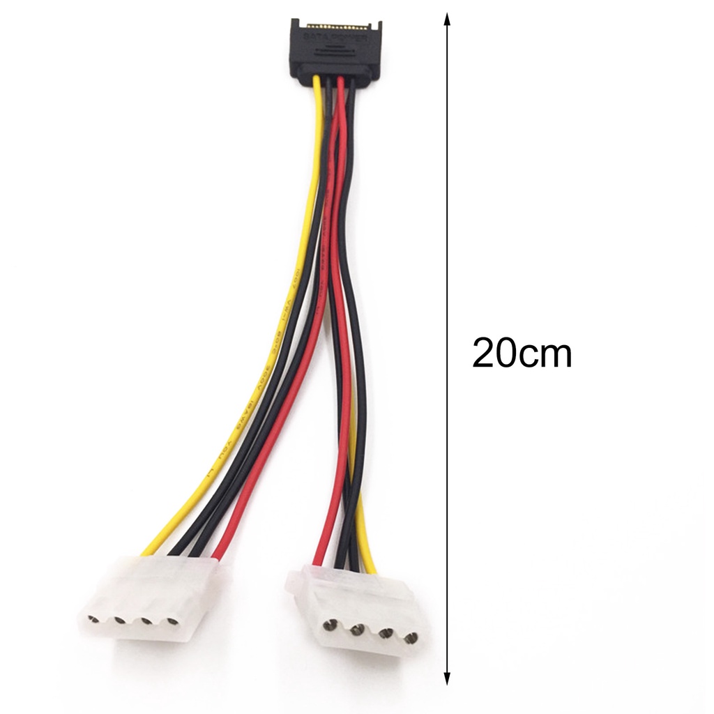 Dây Cáp Chuyển Đổi Nguồn Sata 15pin Sang Molex Ide 4pin 20cm Cho Ổ Cứng Hdd