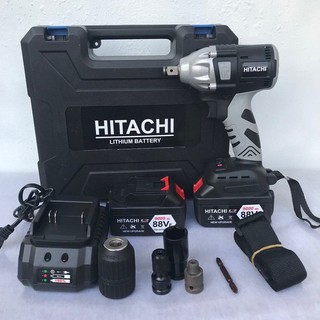 Siết bulong Hitachi 88V không chổi than 2 chức năng - Máy 2 Pin_ KÈM bộ đầu chuyển đổi