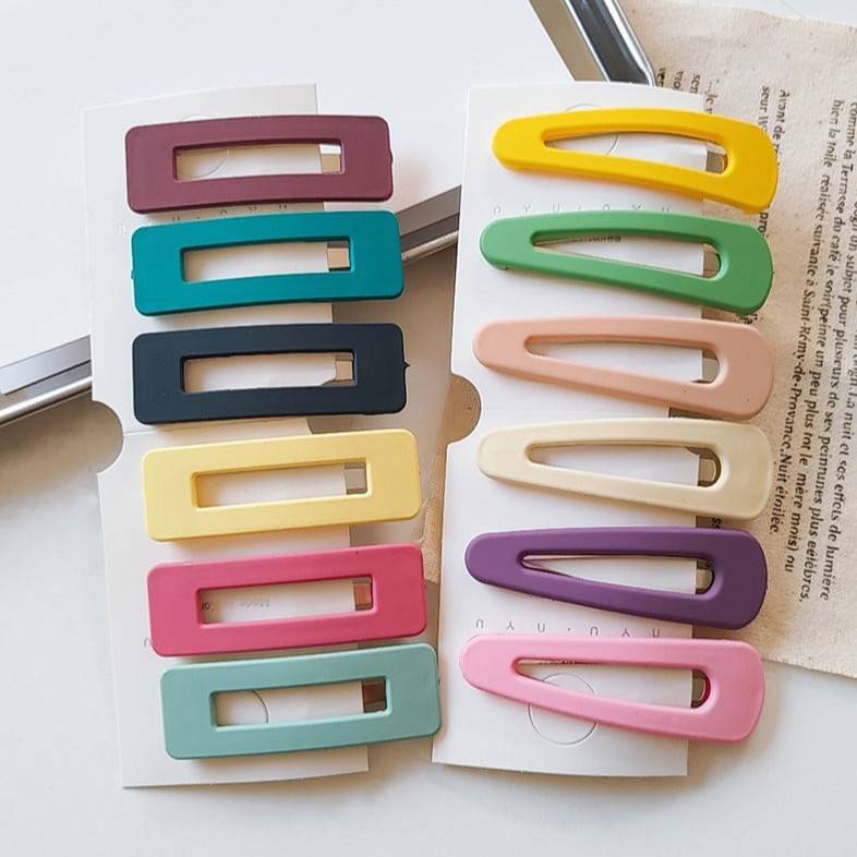 QADCOL Kẹp tóc màu sắc phong cách Hàn Quốc dễ thương cho nữ