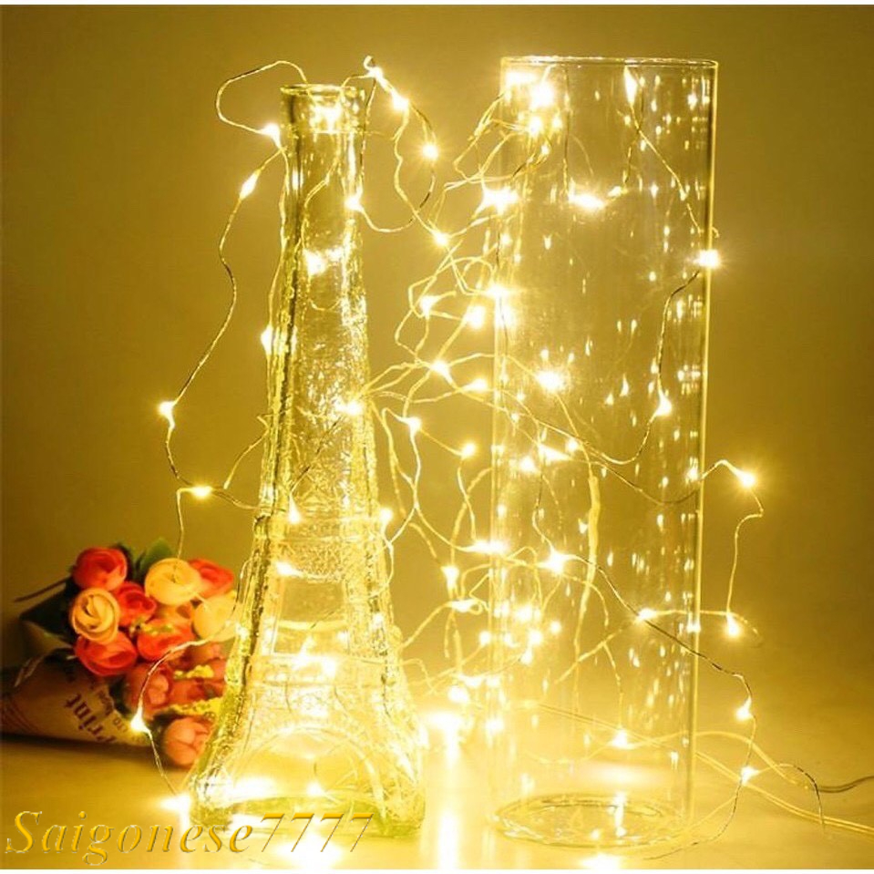 Đèn Led Xài Pin AA Đèn Không Chớp Nháy Dài 3 Mét 30 Bóng Đèn Đom Đóm Fairy Light Trang Trí Decor Phòng Ngủ Noel
