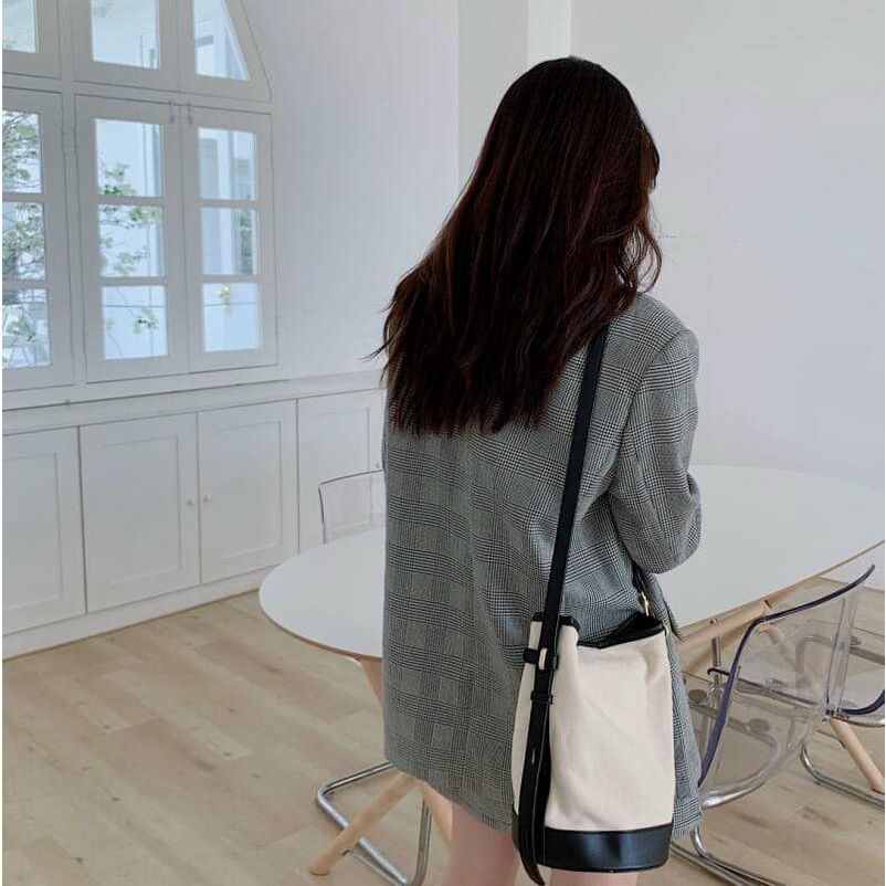 Áo Blazer nữ 2 lớp kiểu dáng Hàn Quốc 🍀FREESHIP🍀 Áo Vest kẻ nữ khoác ngoài