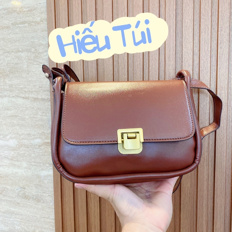 Túi đeo chéo kẹp nách khóa gập dáng thuyền thời trang kiểu Pháp retro Hiếu Túi 309